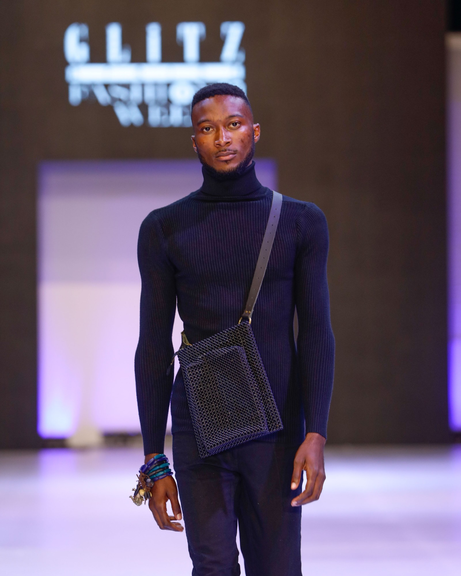 Menswear — beaded crossbody
