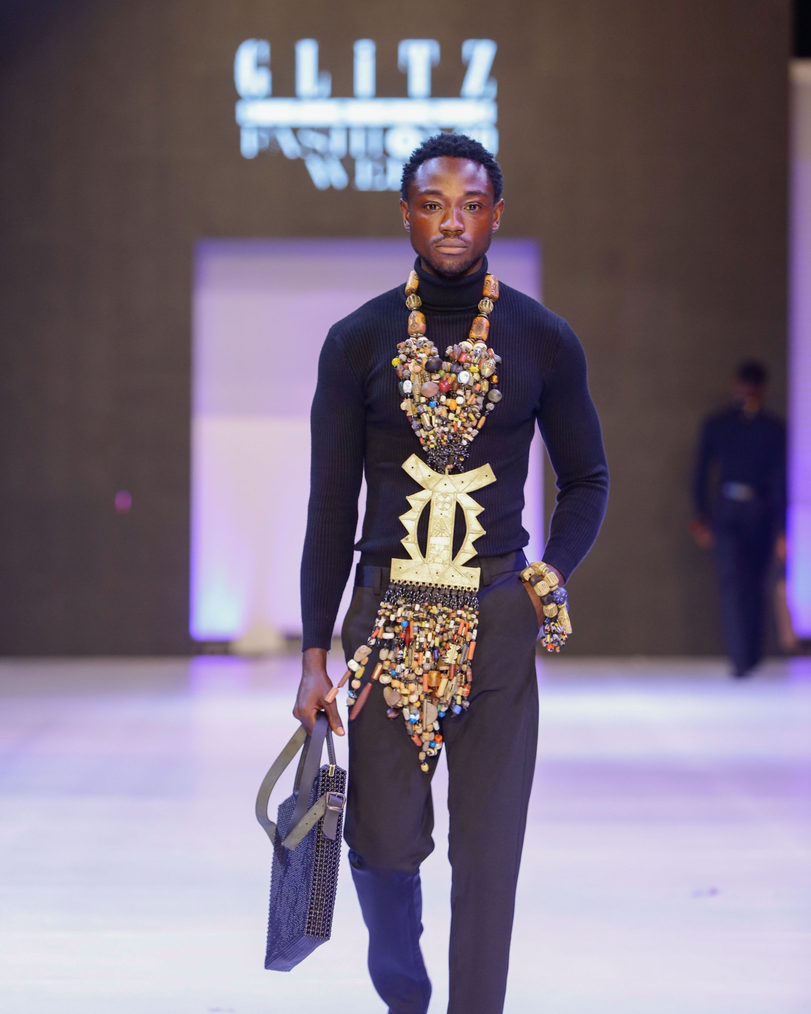 Menswear — beaded statement necklace